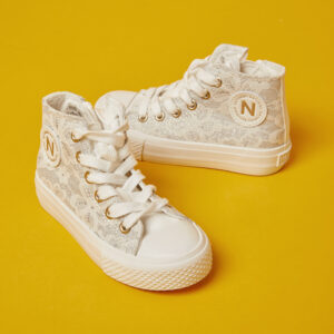 Naturino- Sneakers Alla Caviglia In Tessuto Ricamato