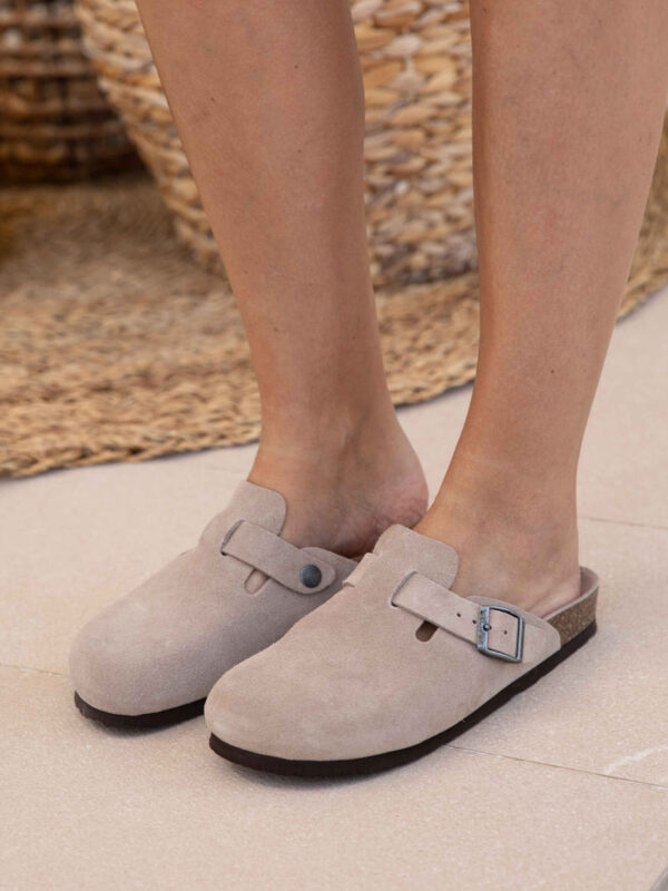 Sabot-Clog Velour Nabuk Taupe - immagine 2