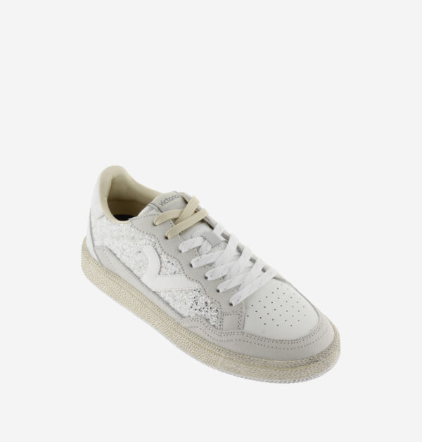 Victoria- Sneakers Donna Bianco Glitter Argento - immagine 2
