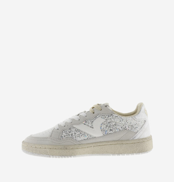 Victoria- Sneakers Donna Bianco Glitter Argento - immagine 5