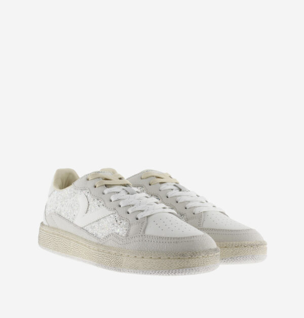 Victoria- Sneakers Donna Bianco Glitter Argento - immagine 3