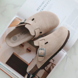 Sabot-Clog Velour Nabuk Taupe