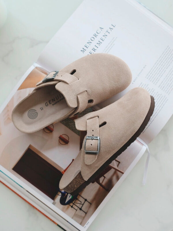 Sabot-Clog Velour Nabuk Taupe