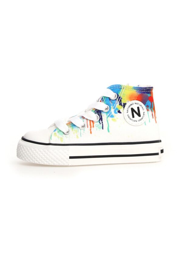Naturino- Sneakers Alla Caviglia In Tessuto Multicolore