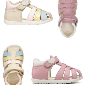 Geox-Sandalo Chiuso Ragnetto Bimba Crema Rosa